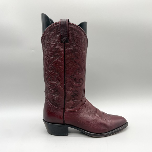 Dan Post Other - VTG Dan Post Mens 9.5 B Milwaukee Cowboy Boots Dark Cherry Leather Western Rodeo